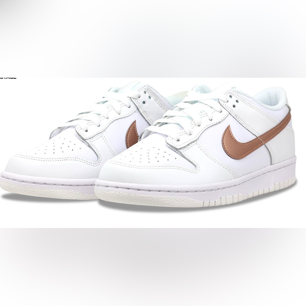 Nike Dunk Low GS - White /Bronze - Sz 5y/Womens 6.5 - DH9765 100